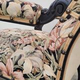 Napoleon III period armchair with floral tapestry, 19th century