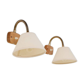 Paire d'appliques scandinaves en teck, années 50