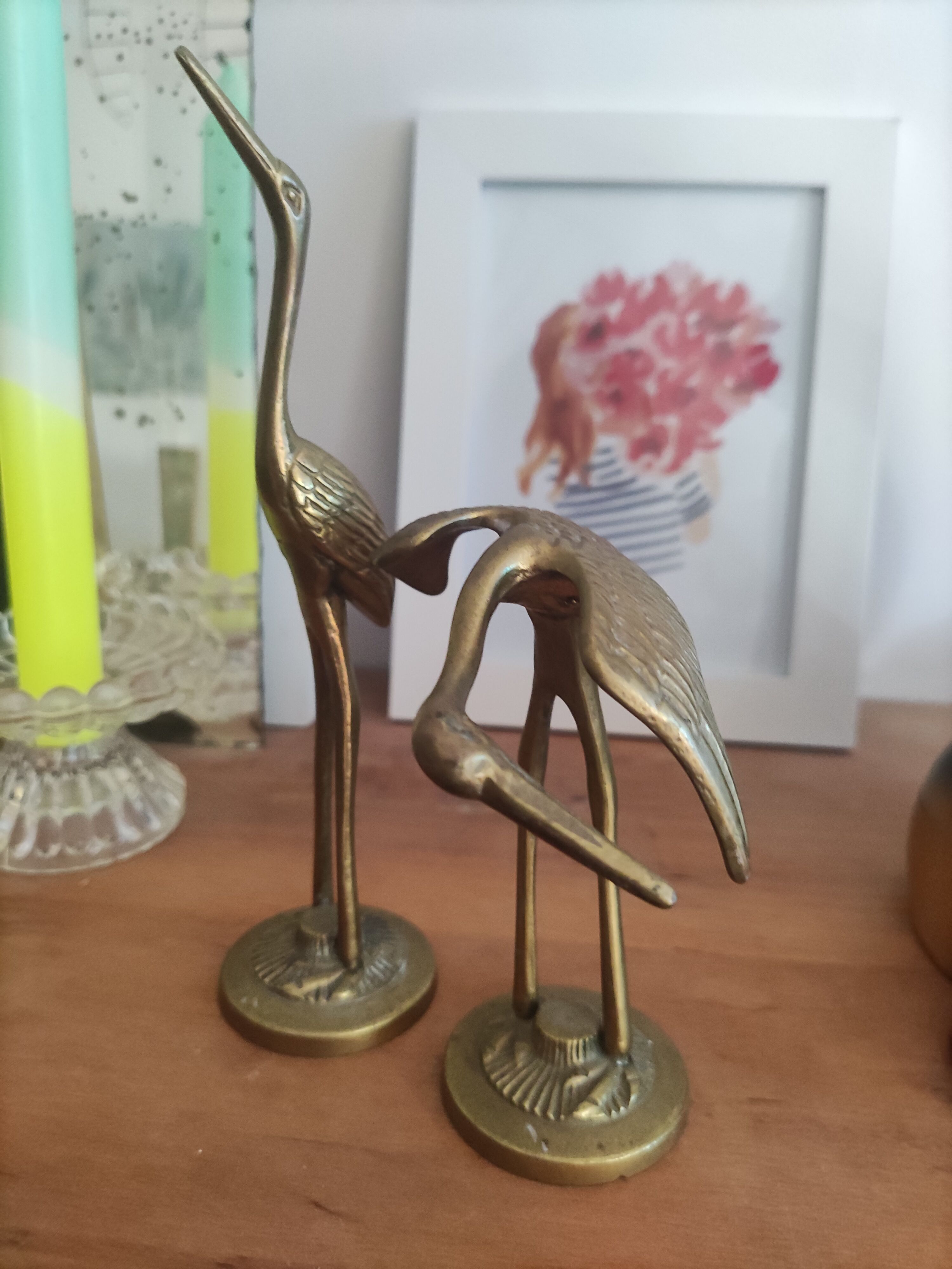 Brass heron duo