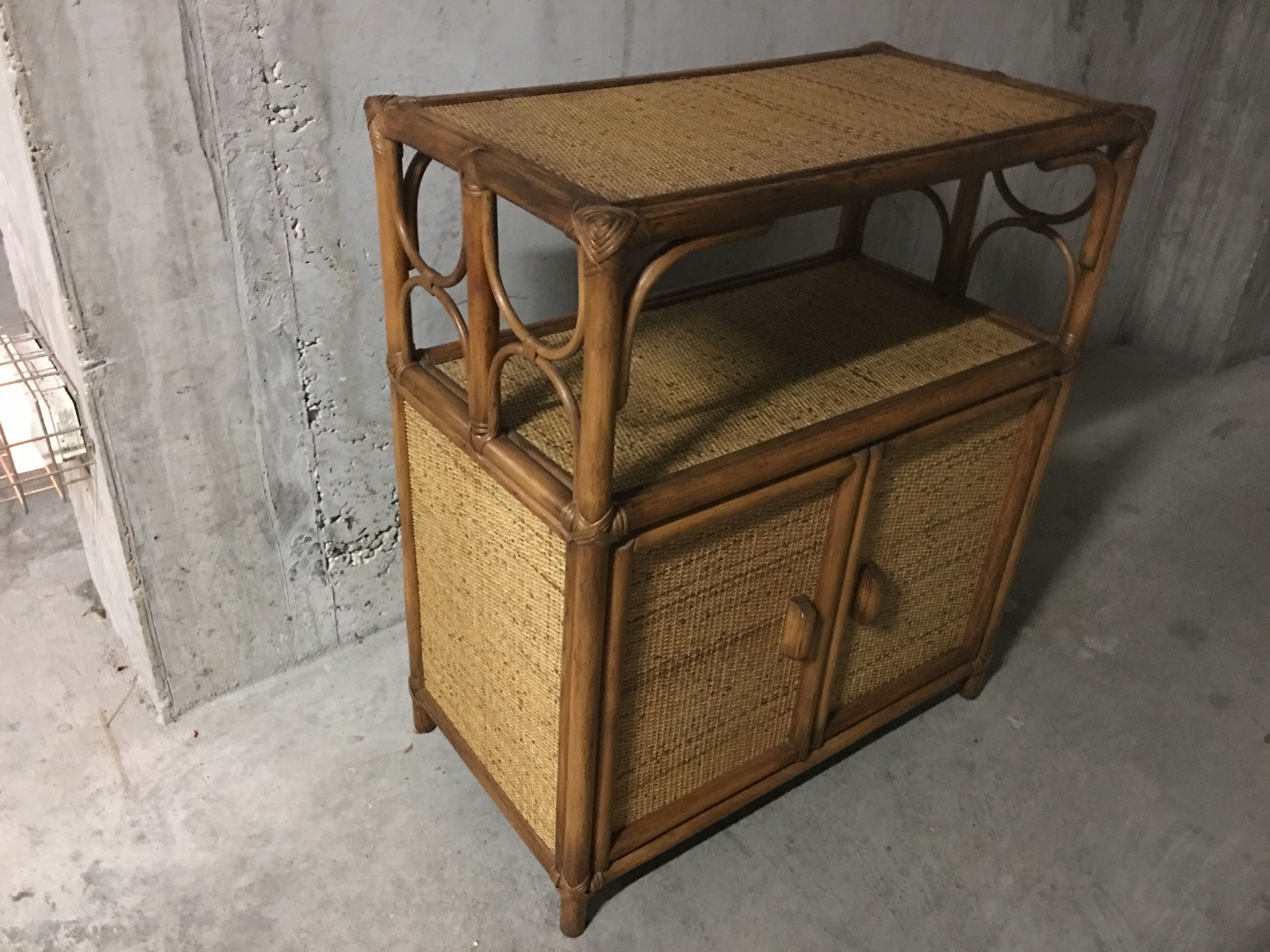 60s rattan buffet