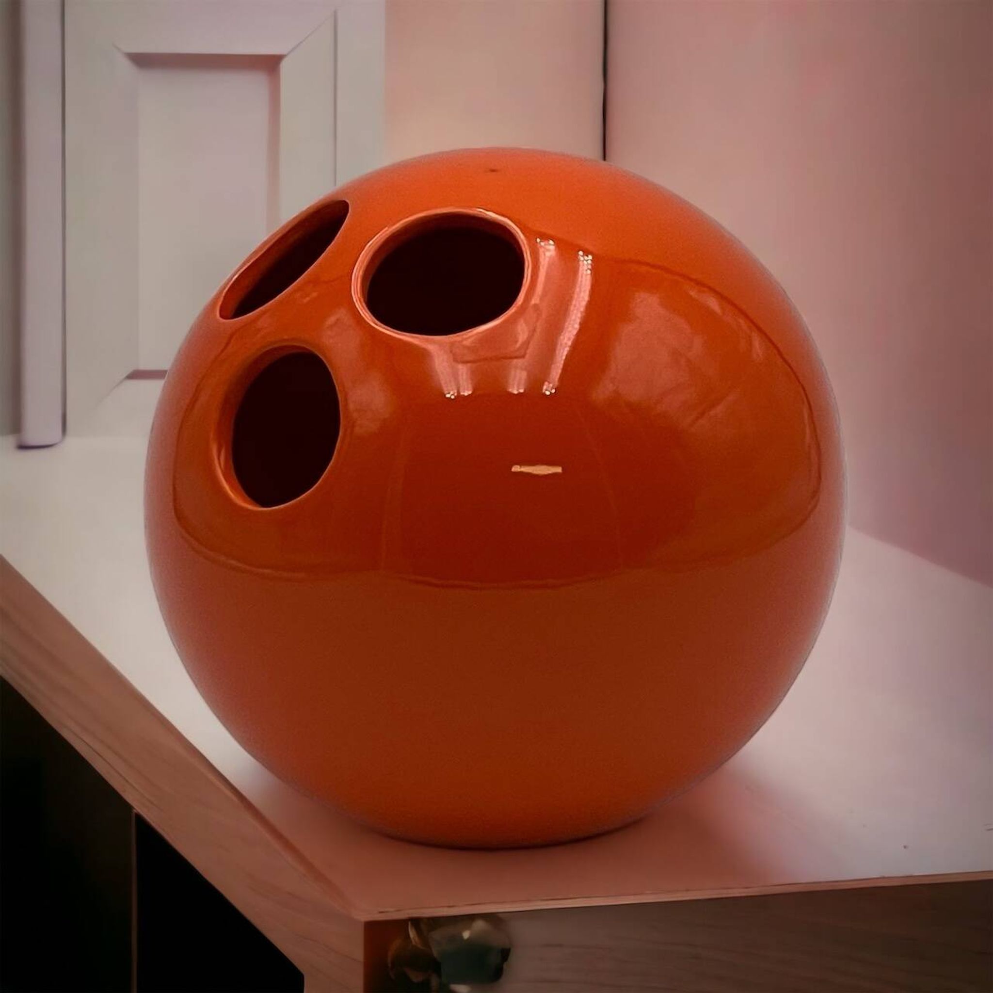 Handcrafted Ceramic Vase Bowling by Enzo Bioli for Il Picchio, 1960s