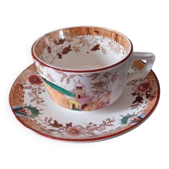 Old porcelain coffee cup from Sarreguemines and Digoin.