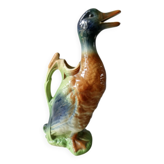Duck pitcher in slip, Saint Clément France, 1960s