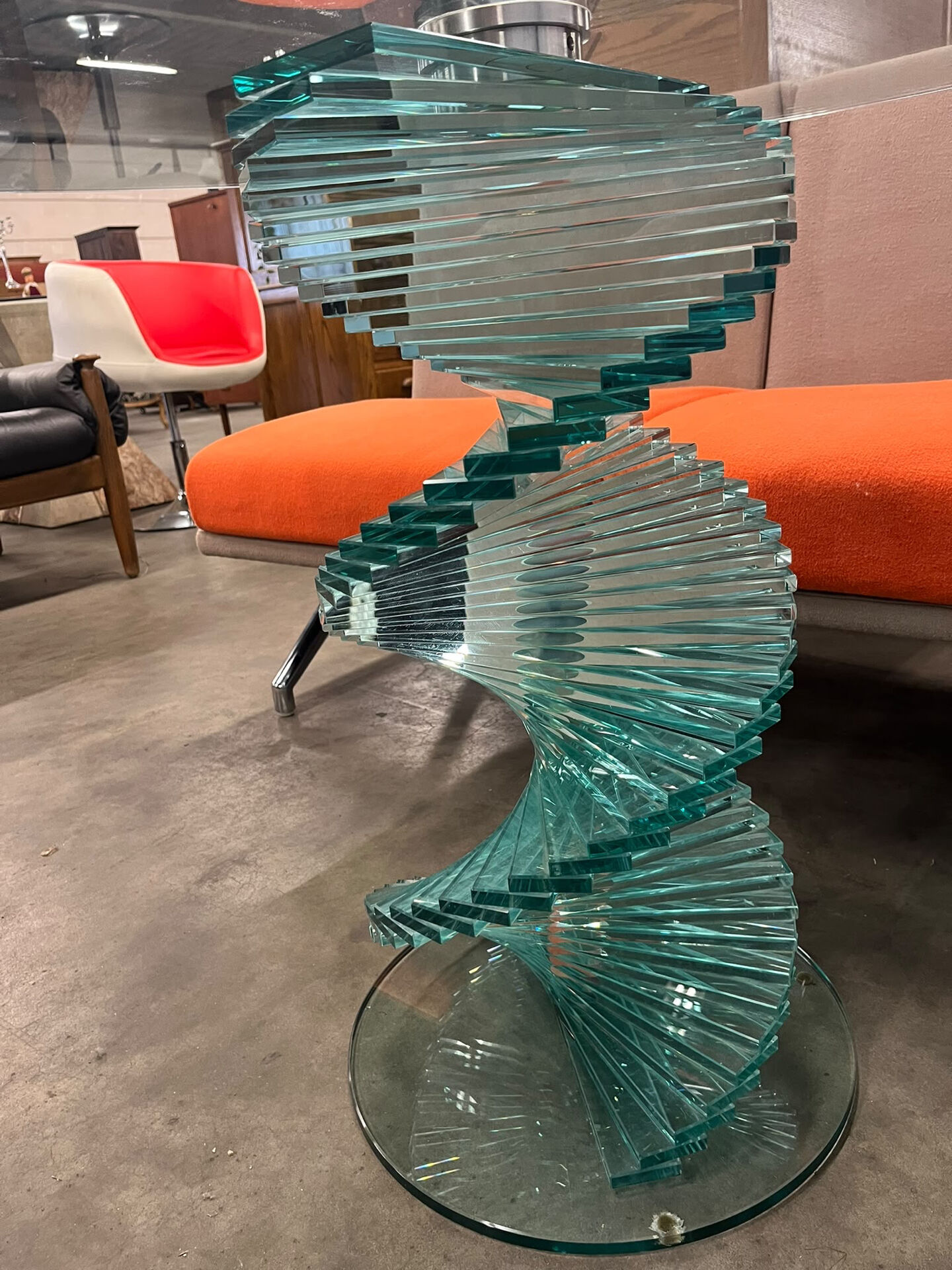 Vintage twisted glass table from the 90s.