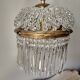 Brass hot air balloon pendant light with crystal drops