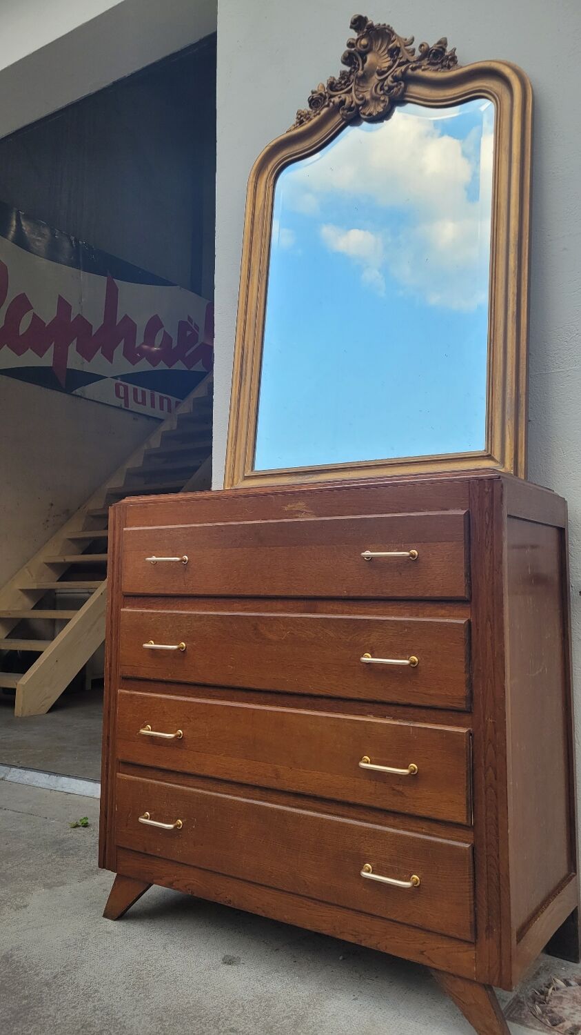 Vintage chest of drawers 1950 feet compass 4 drawers