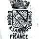 Old plate captioned "Battered with deer", Digoin-&-Sarreguemines