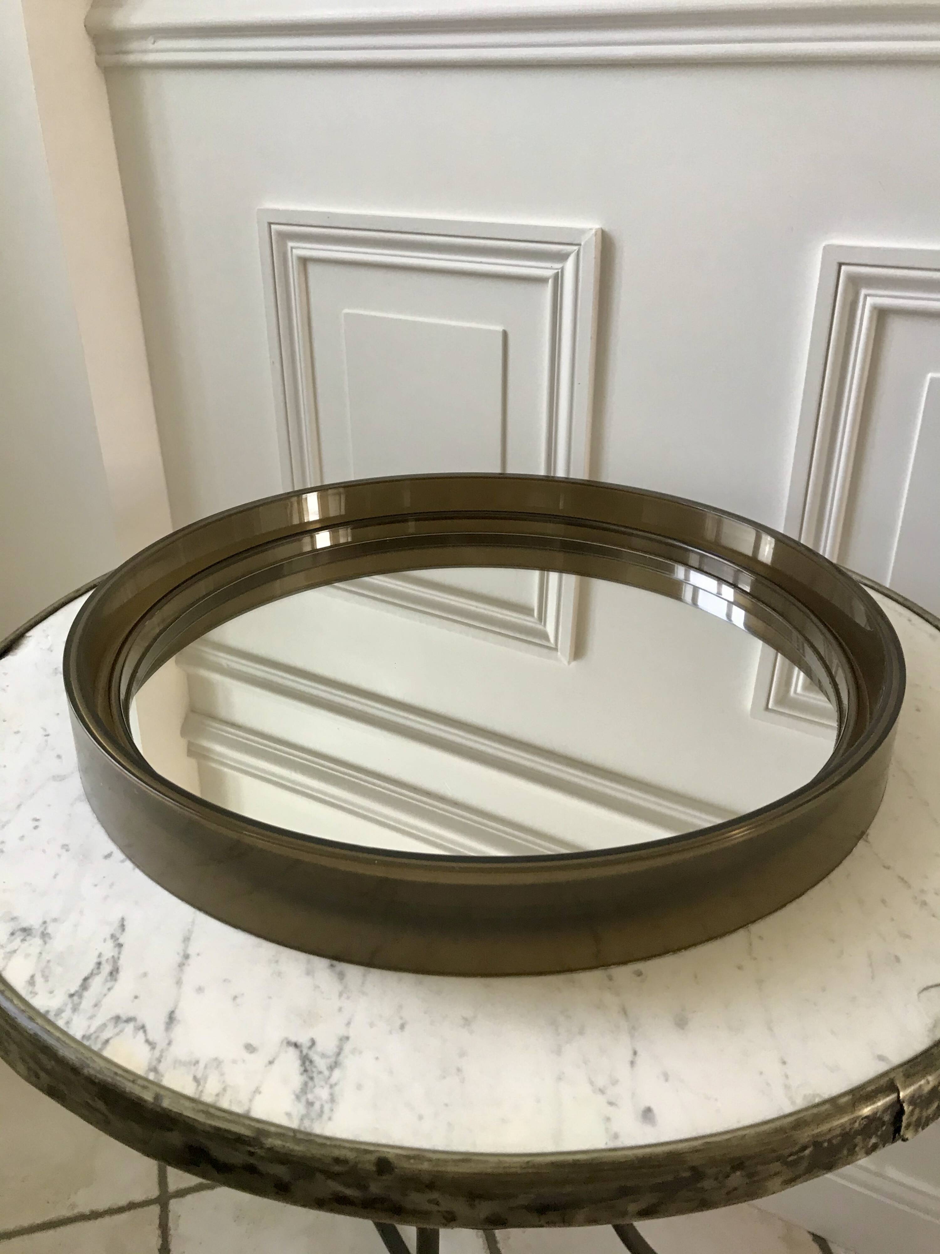 miroir casquette fumé en plexi Made in France années 70