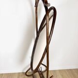 Curved wooden psyche mirror from the 60s