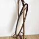 1960s curved wooden cheval mirror