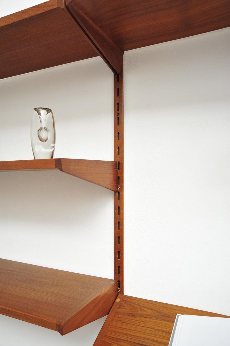 Danish teak wall unit by Kai Kristiansen for Feldballes Møbelfabrik