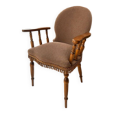 Petit fauteuil d'interieur vintage / Style crapaud à franges