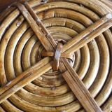 Bauhaus DLG rattan and brass bowl by Italian Gabriella Crespi