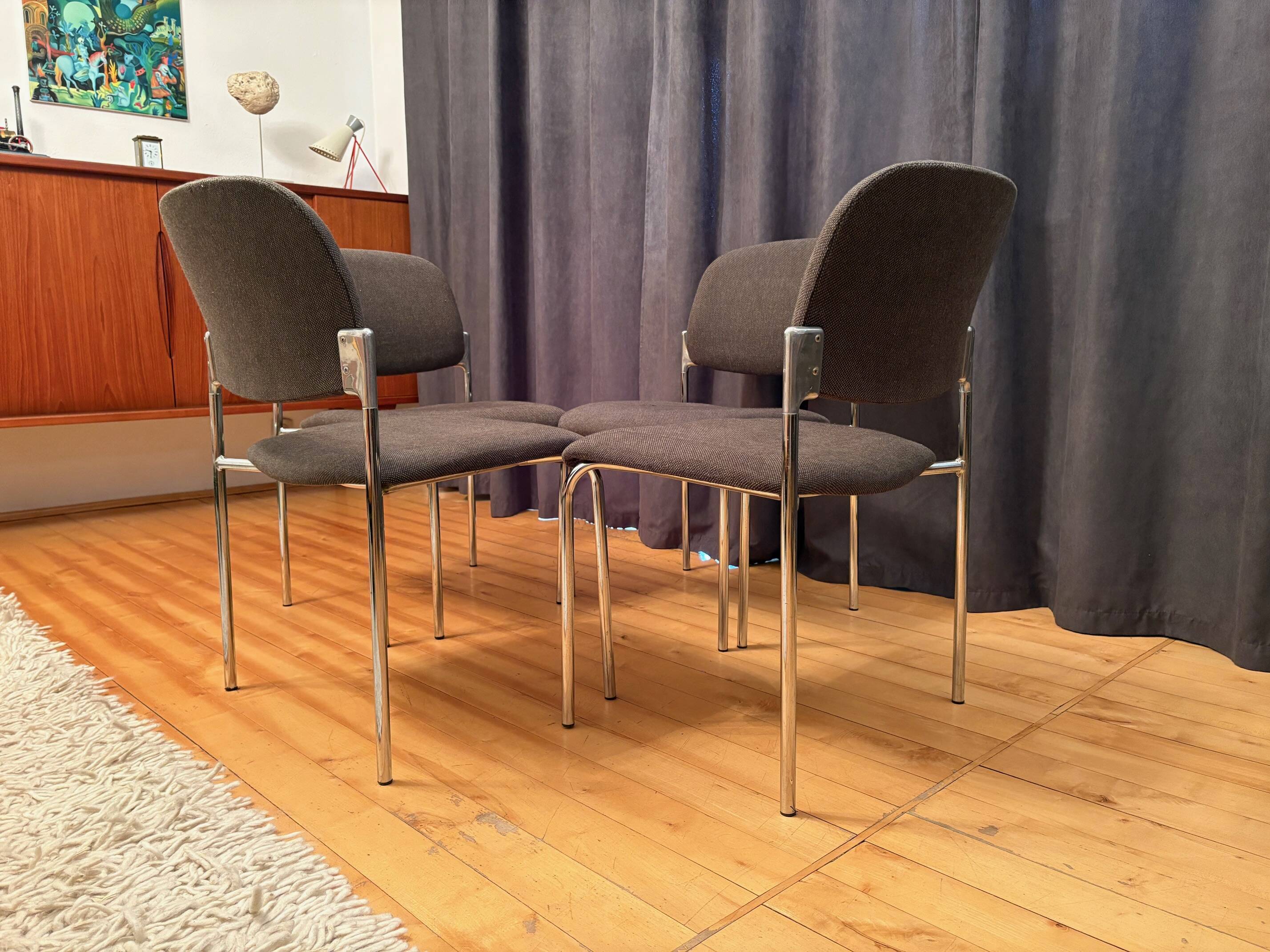 Set of four chairs, 1980s
