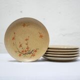 Set of 6 vintage porcelain dessert plates by Maison Revol, France