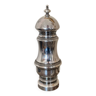 Silver metal pepper mill