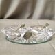 DUO OF CRYSTAL SALTERS SMALL SILVER METAL SPOONS