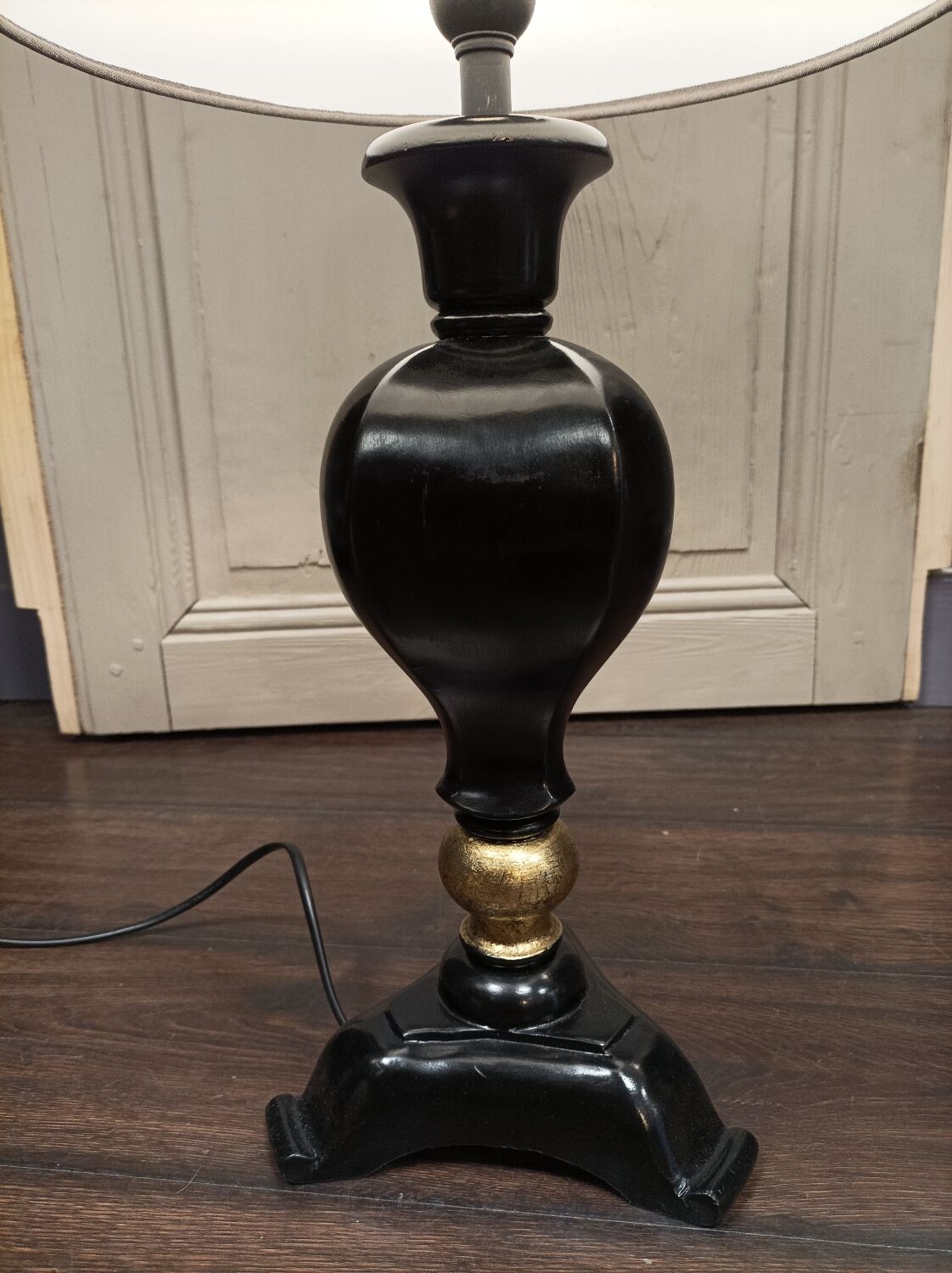 Lacquered wood lamp style Napoleon III