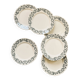 6 assiettes dessert terre de fer Longchamp modèle Trévise vert faïence