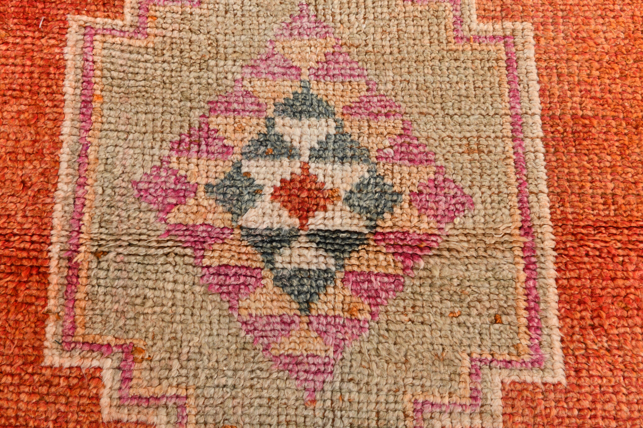 3x11 Peach Orange Handmade Wool Runner Rug, 95x337Cm