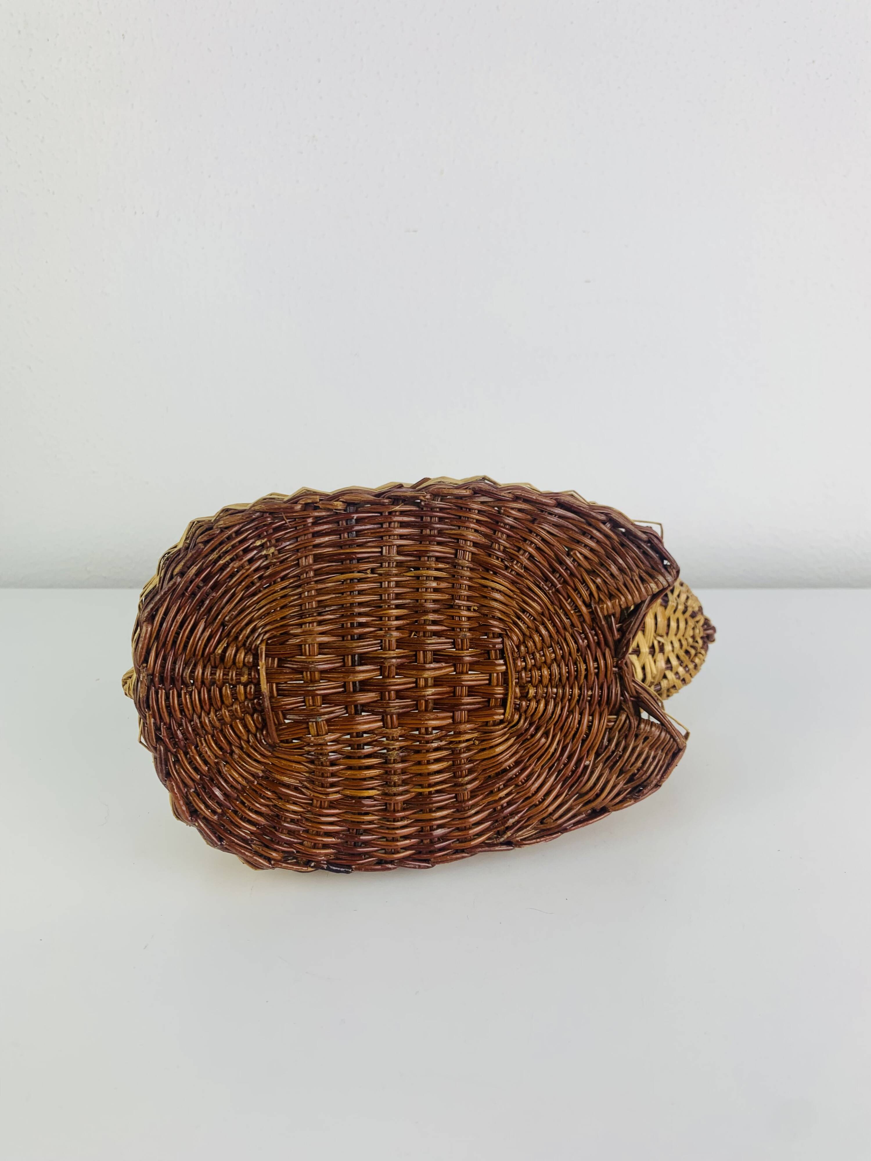 Vintage wicker rabbit basket