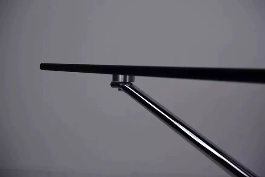 Square chrome and glass coffee table