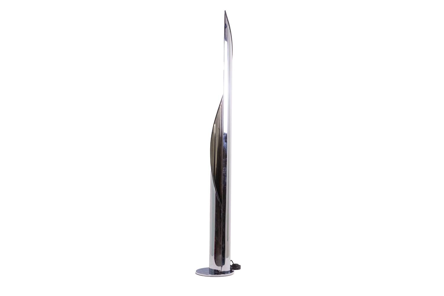 Stilnovo. Polished stainless steel floor lamp. 1970s. LS5913589A