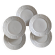 Set of five porcelain dessert plates
