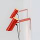 Pair of red metal wall lights