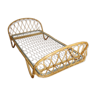 Bed basket rattan 60s
