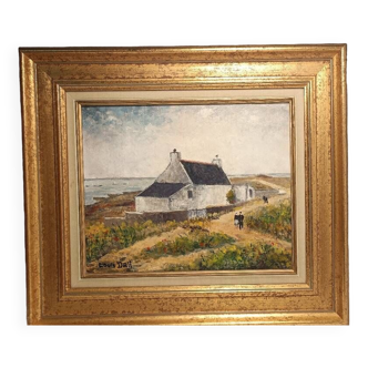 Tableau huile Quiberon "louis Dali "