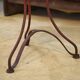 Patinated bistro table with an oak top from the 1950s.