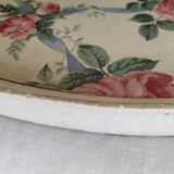 Oval resin tray with rose and ribbon pattern