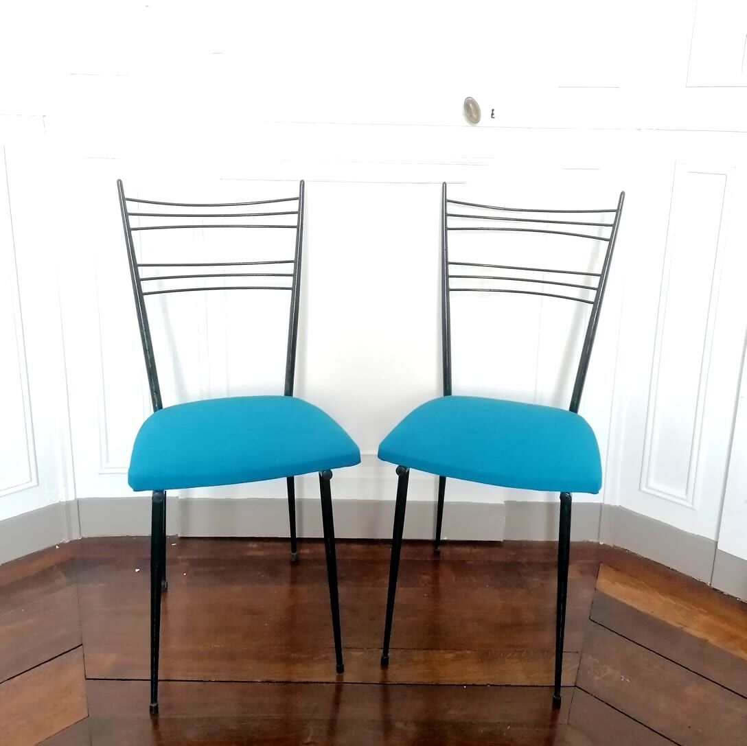 Paire de chaises 1950 de Colette gueden pour primavera, france, 1950