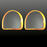 Pair of illuminated wall mirrors, 60s/70s