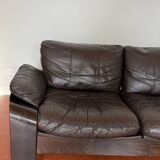 Canapé Panda d'Ake Fribyten pour Nelo Sweden (Roche Bobois) en bois et cuir.