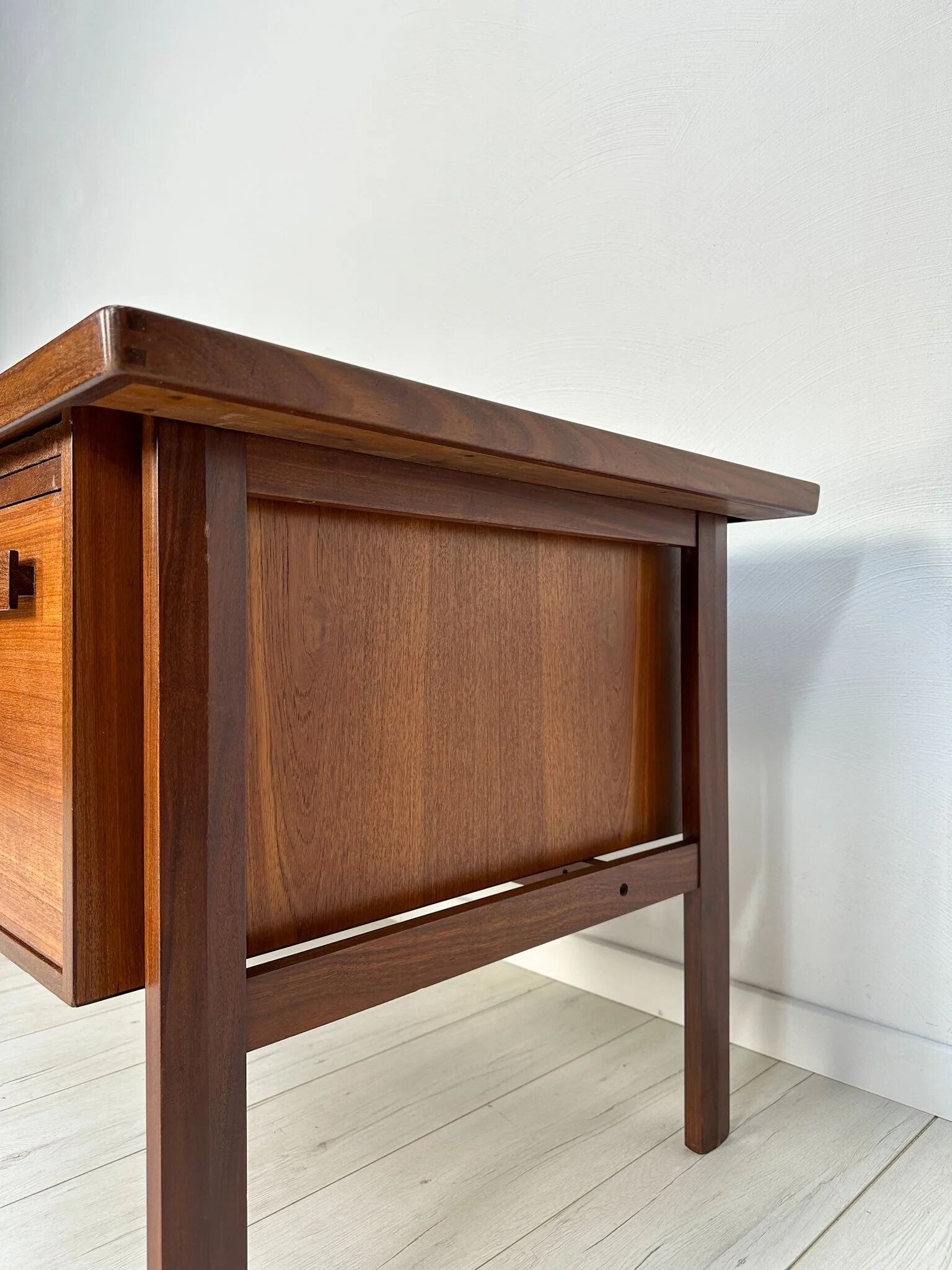 1960s Vintage Freestanding Danish Teak Writing Desk by Peter Løvig Nielsen