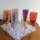 Lot de 6 flûtes à champagne ou autre - verre coloré et irisé - des années 80