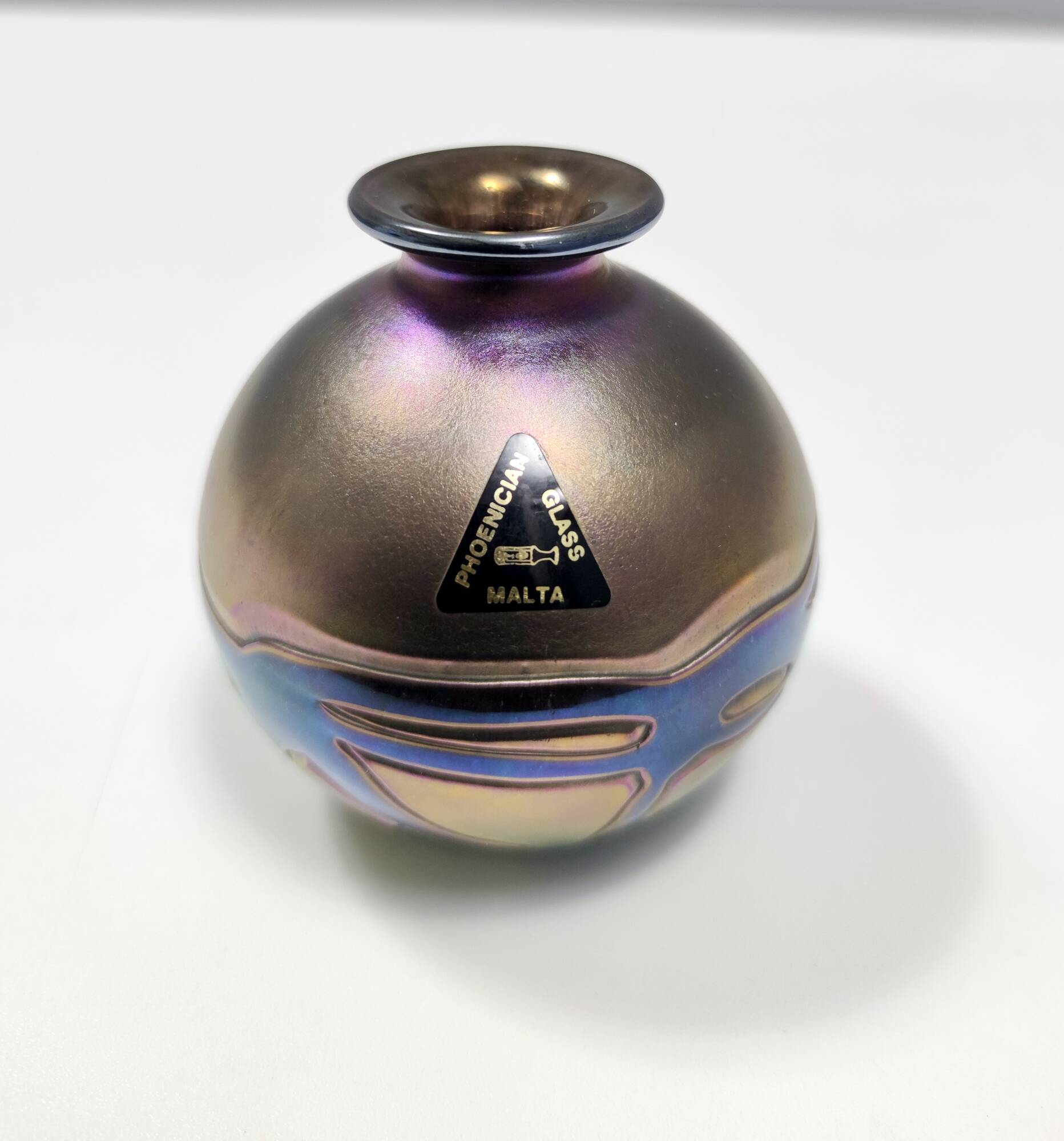 Opalescent Mdina Glass Vase from Malta