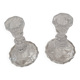 Pair of vintage glass candlesticks in clear glass