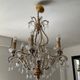Old Venetian chandelier with Bohemian crystal tassels and gilded wood