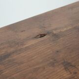 Antique French farmhouse dining table with two drawers and a pull-out board