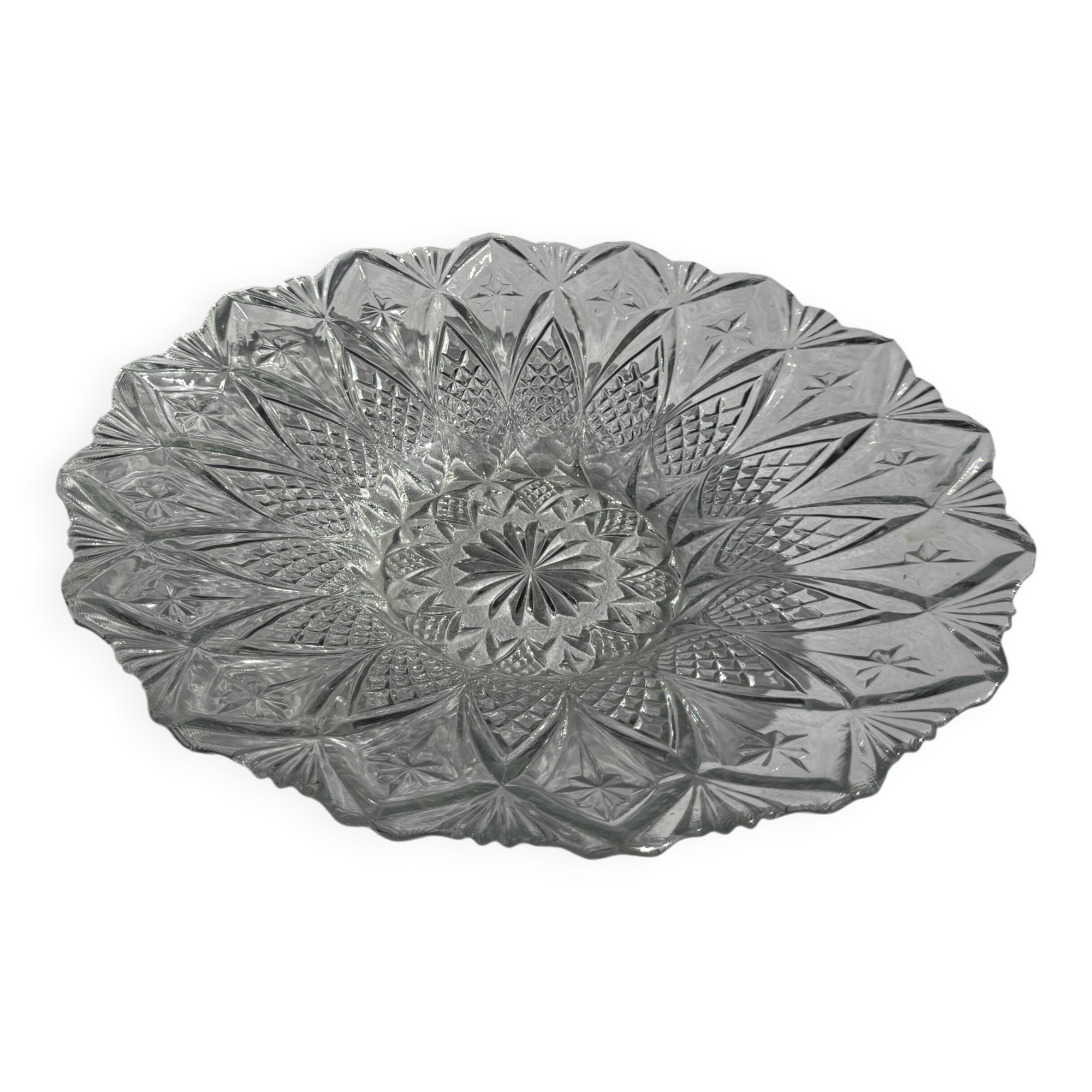 Vintage Diamond Point Flared Fruit Bowl or Salad Bowl D31