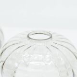 See Delmas chandelier, 5 branches, black and gold, transparent glass, 1960