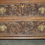 Victorian oak commode finely carved.