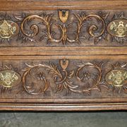 Victorian oak commode finely carved.