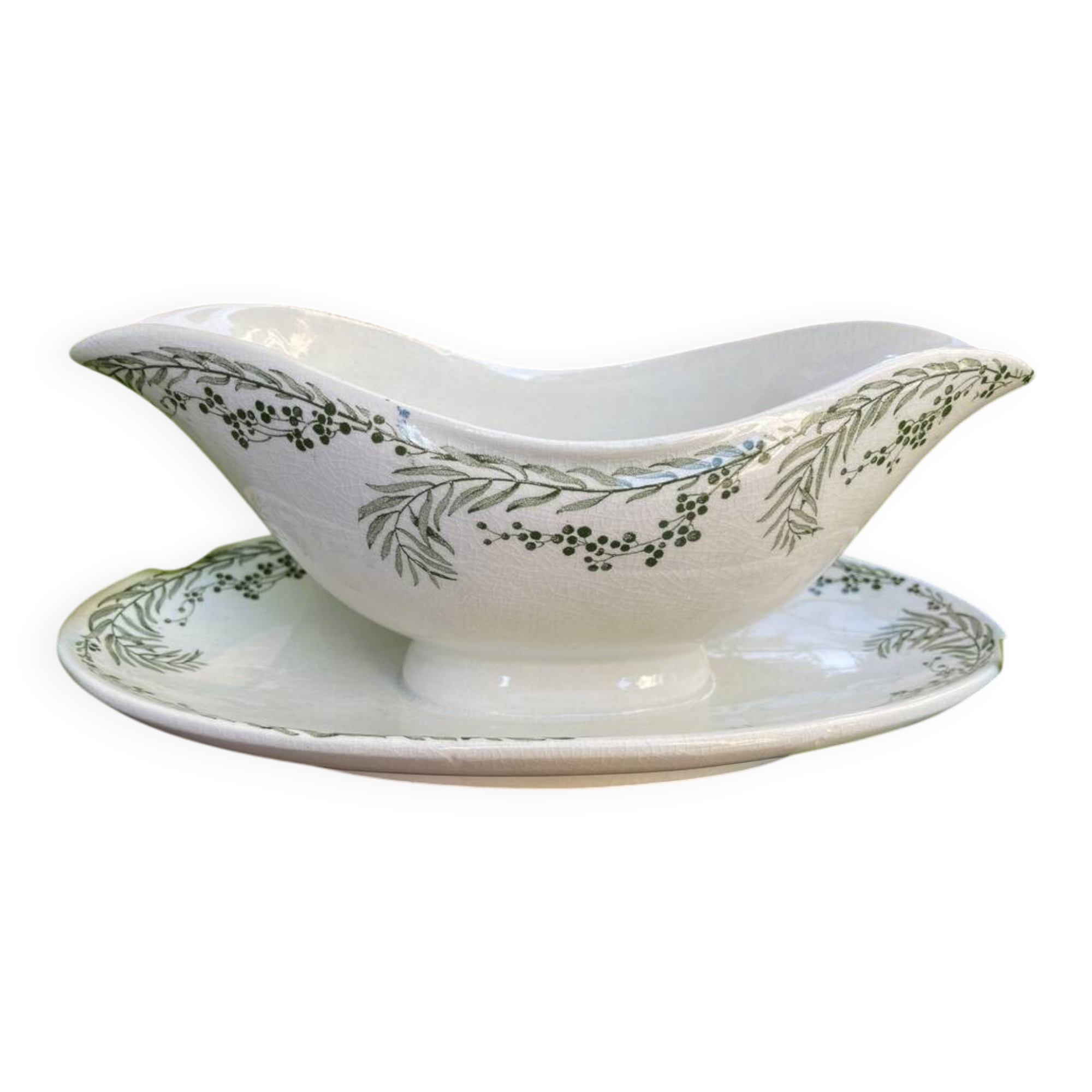Sauceboat in earthenware k&g luneville pepper model tableware
