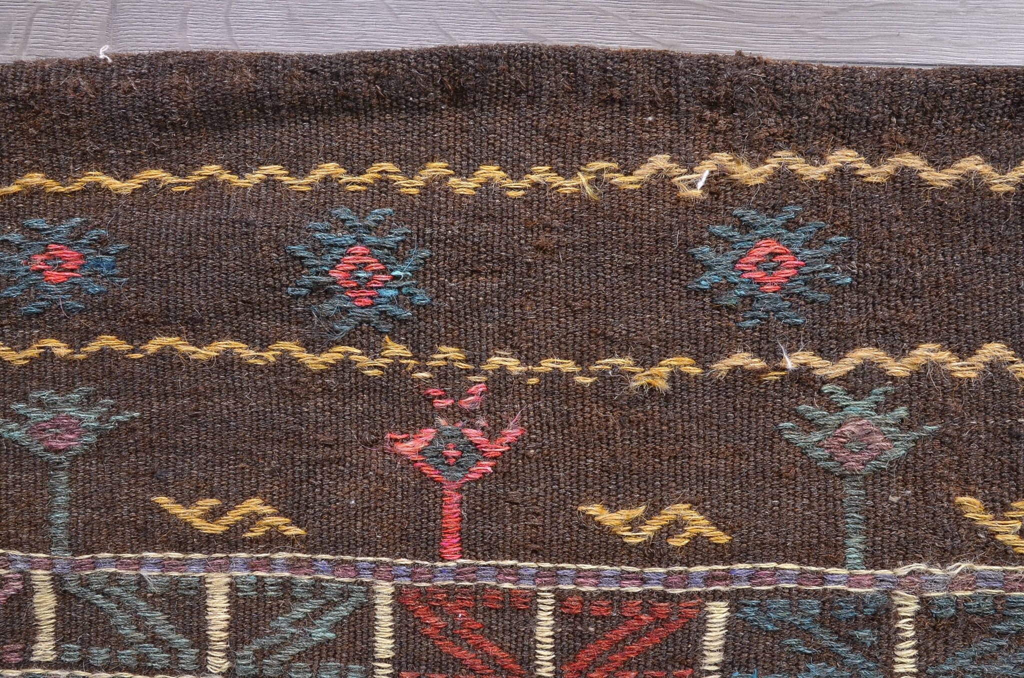 Tapis kilim Oushak anatolien surdimensionné