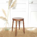 Vintage wooden bistro bottom stool