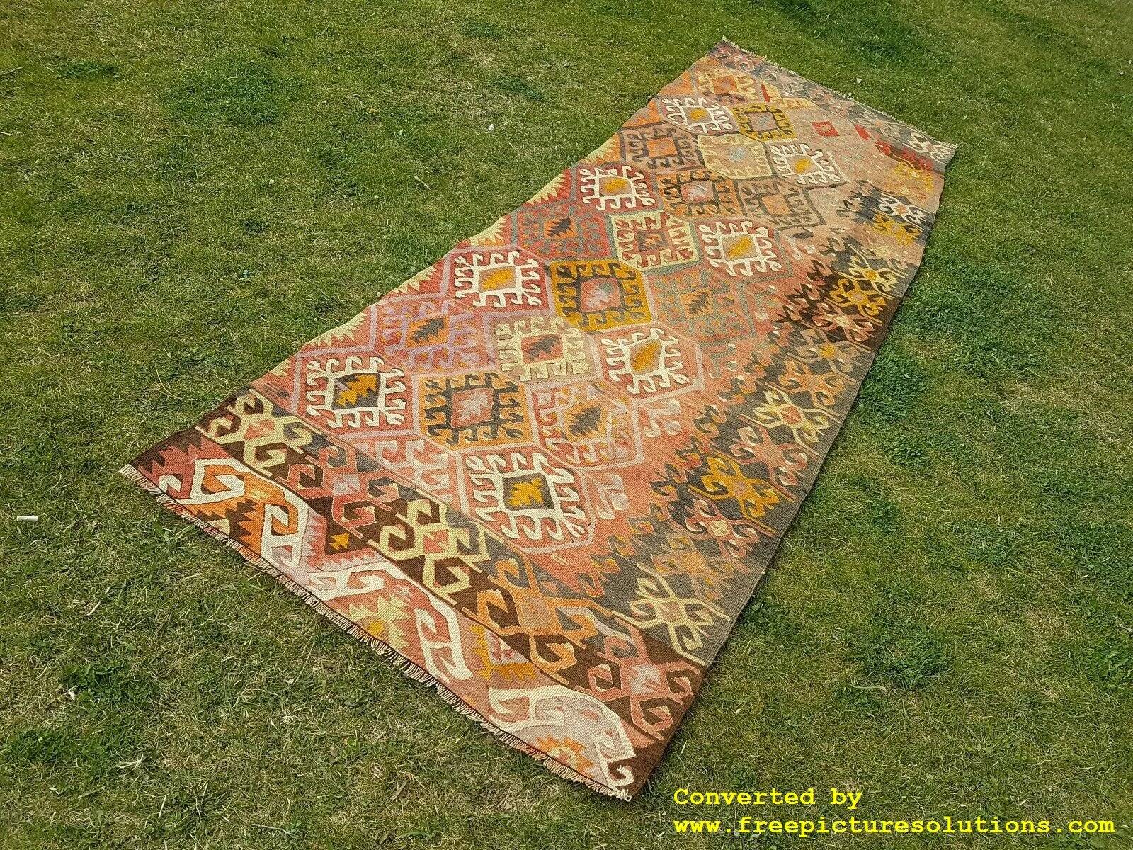 Vintage Turkish hallway rug 92x273 cm